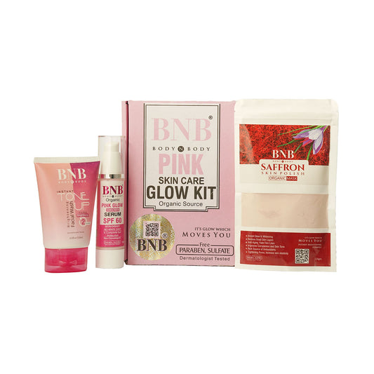 BNB PINK GLOW KIT(TONEUP FACEWASH +SAFFRON MASK+PINK GLOW SUNSCREEN SPF60